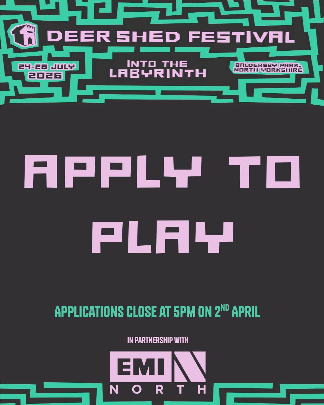 Deer Shed Festival's Apply to Play development programme returns in conjunction with EMI North
